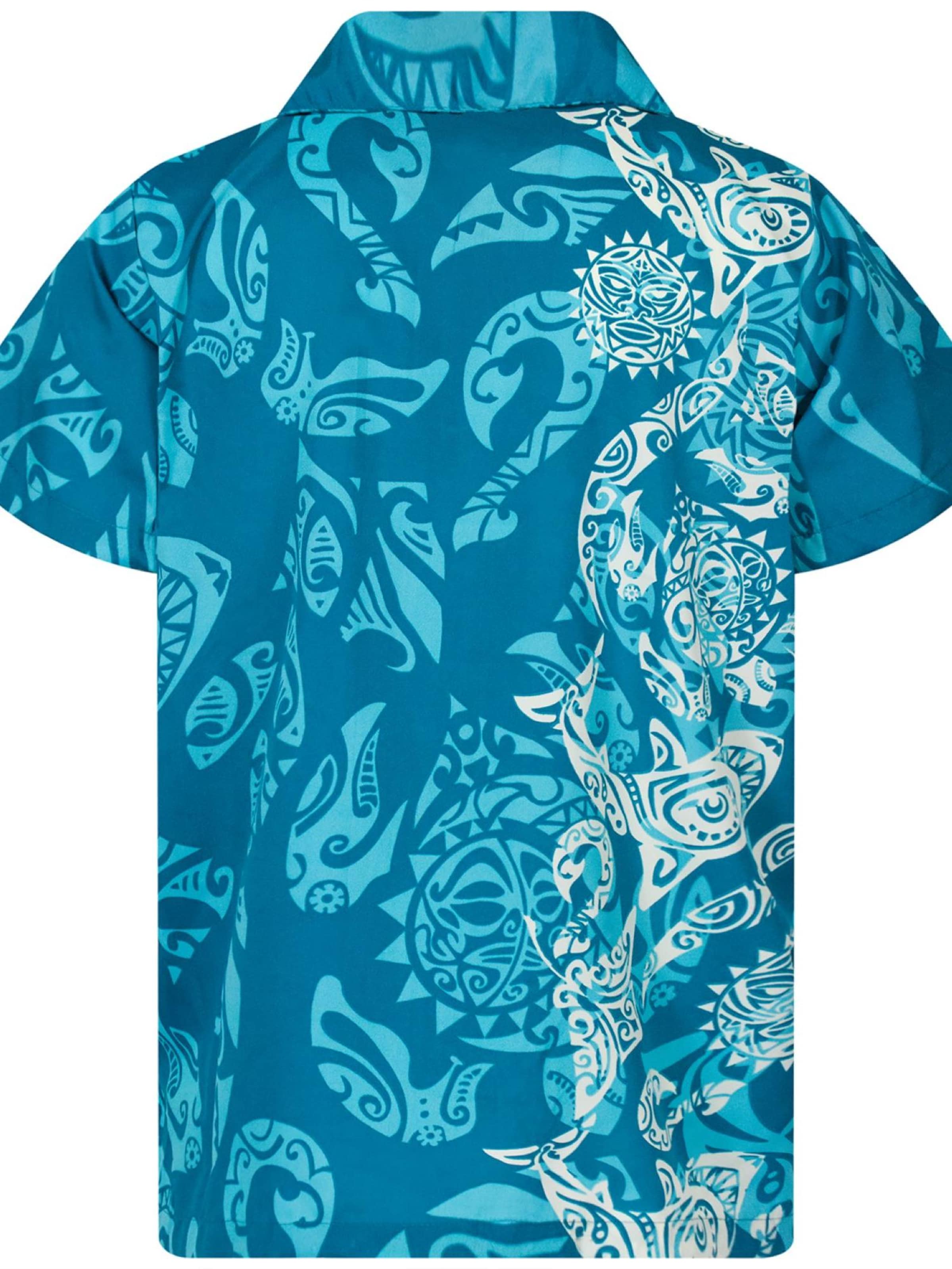 King Kameha Shirt 'Maori Wedding' in Blauw