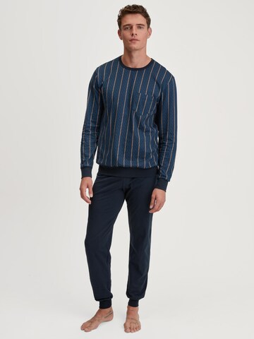 CALIDA Pyjama lang 'Relax Imprint' in Blauw