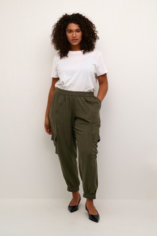 KAFFE CURVE Loose fit Cargo Pants 'Mille' in Green