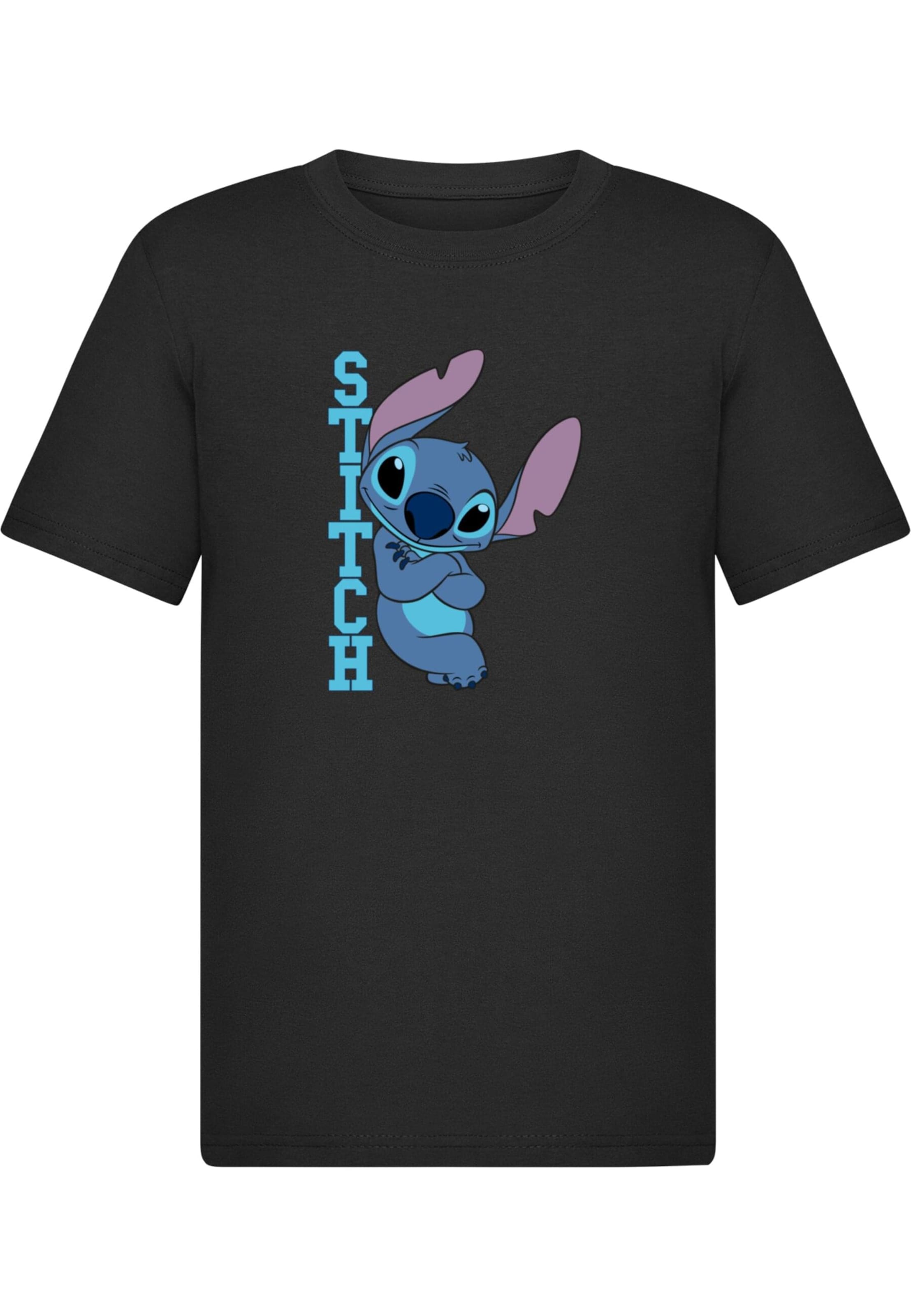 ABSOLUTE CULT Shirt 'Lilo and Stitch - Posing' in Zwart: voorkant