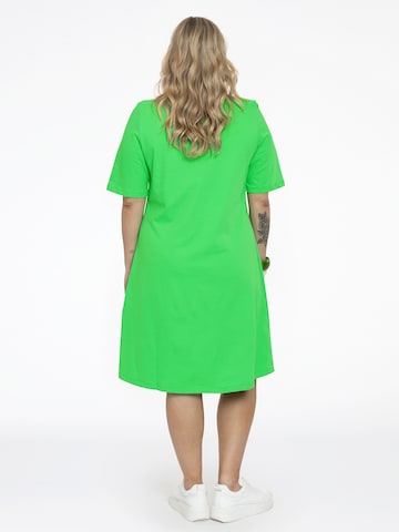 Yoek Shirt Dress in Green