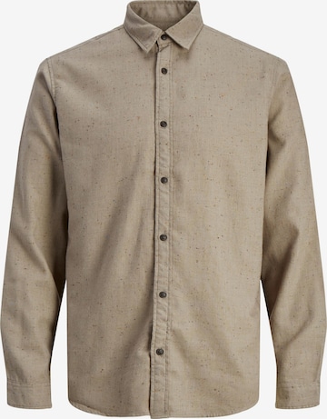 JACK & JONES Skjorta 'NOLAN' i brun: framsida