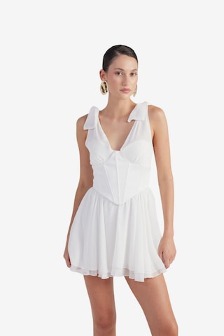 Robe d’été HOLLY LOLLY en blanc : devant