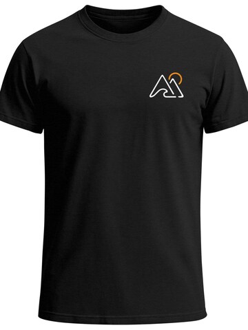 Neverless Shirt 'Mountain Wave' in Black: front