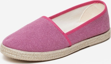Gottstein Espadrilles 'Espadrille Camping Linen uni V' in Pink: front