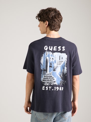 T-Shirt GUESS en bleu : devant