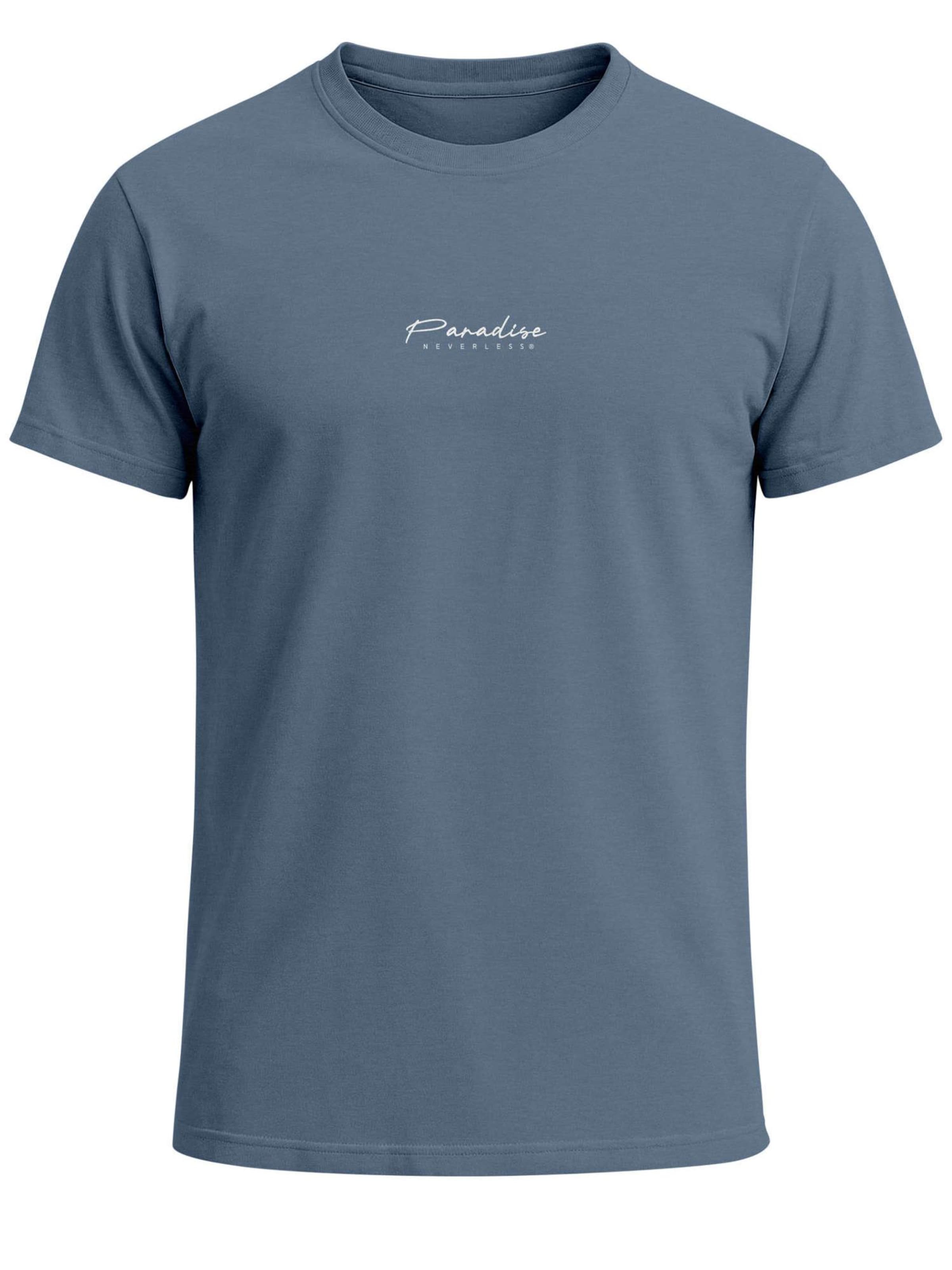 Neverless Shirt 'Palmen' in Blue: front