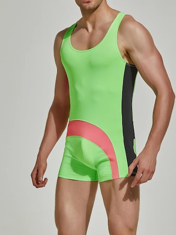 TAUWELL Sportunterhose 'Fitness Wrestling' in Grün: Vorderseite