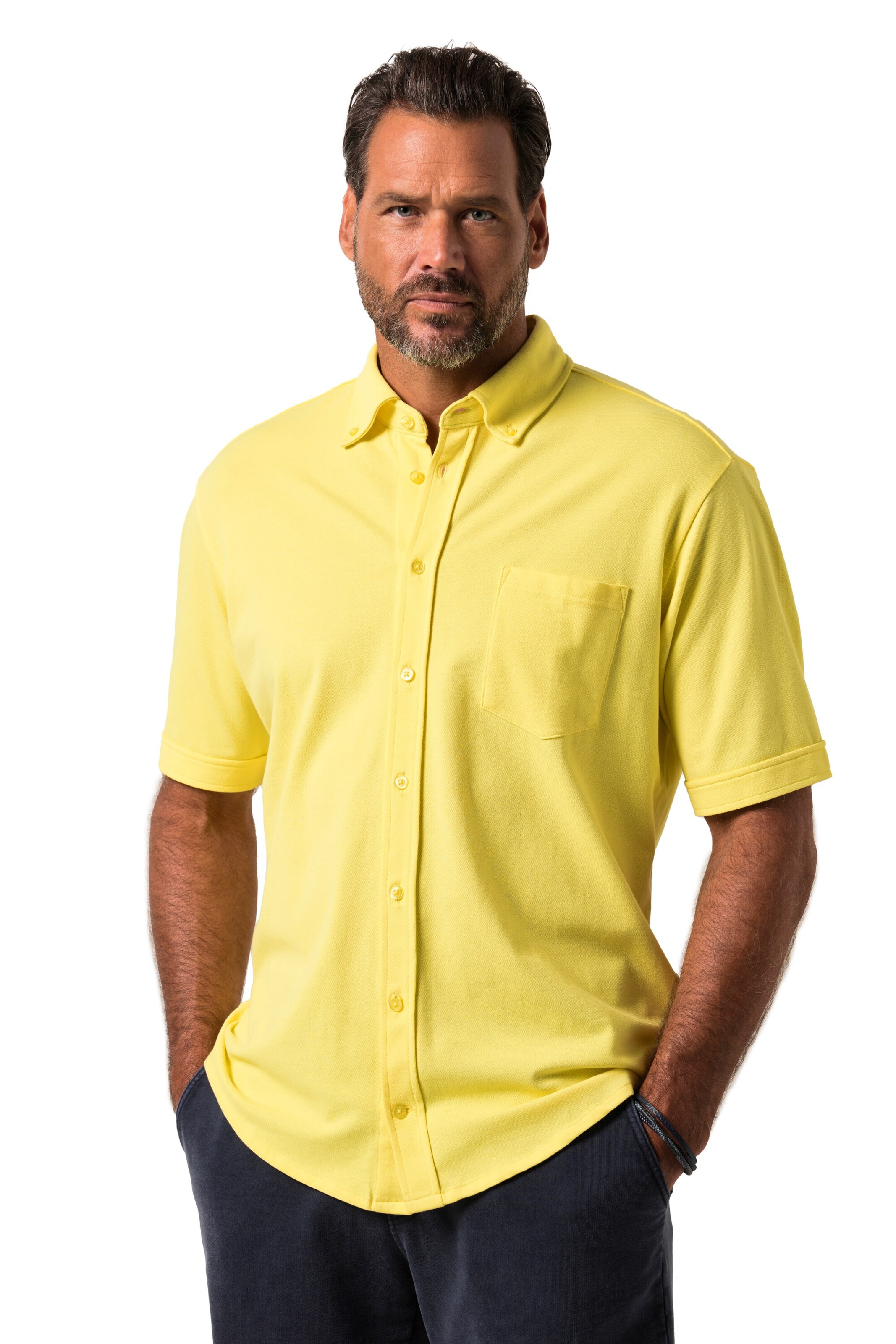 JP1880 Regular Fit Hemd in Gelb: Vorderseite