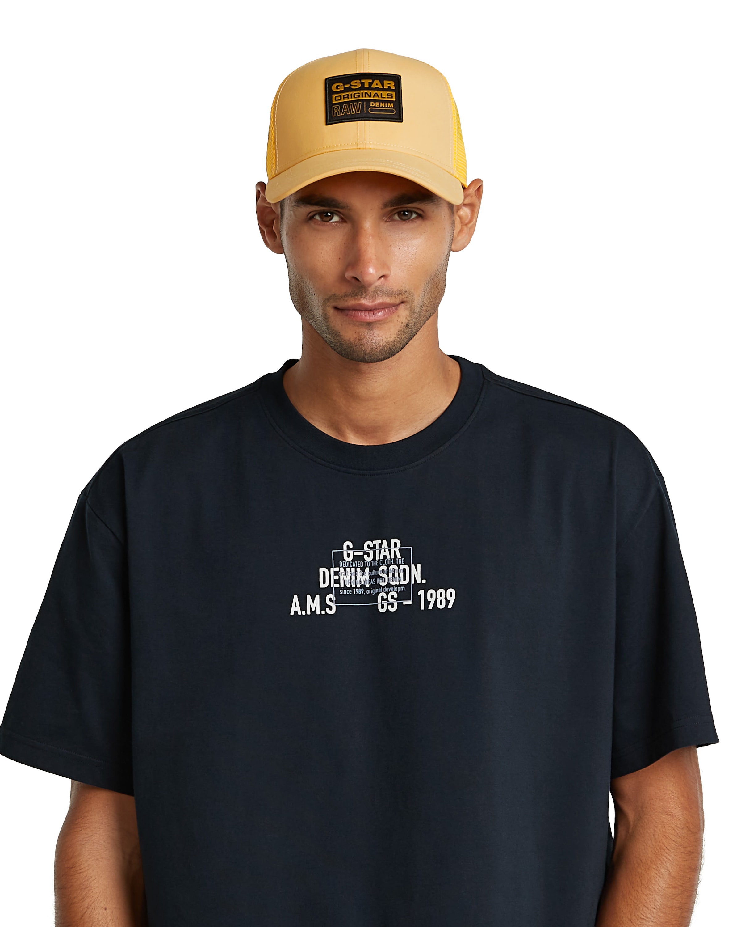 G-STAR Pet 'Baseball Trucker Cap' in Geel: voorkant