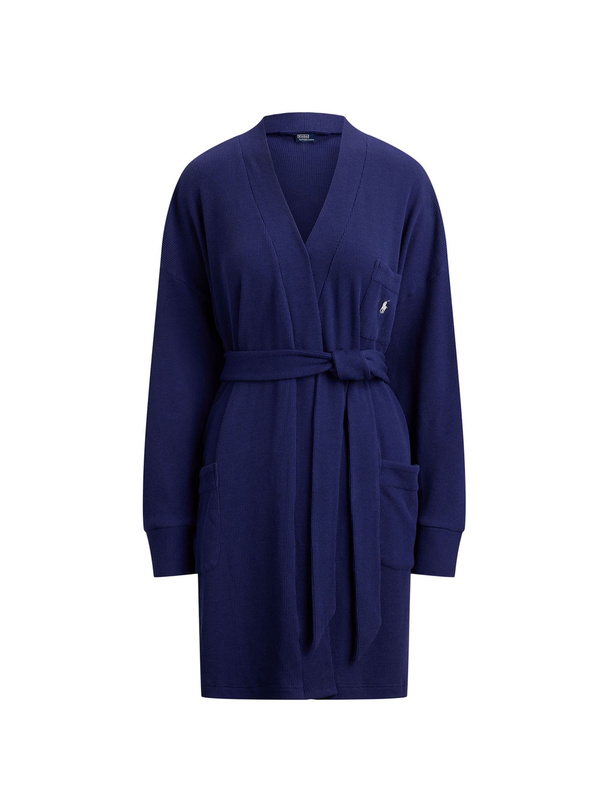 Peignoir court ' Club Waffle ' Polo Ralph Lauren en bleu : devant
