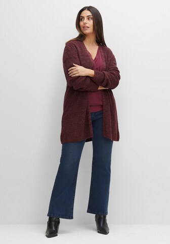 SHEEGO Knit Cardigan in Red