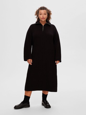 Robes en maille 'Bloomie' SELECTED FEMME en noir : devant