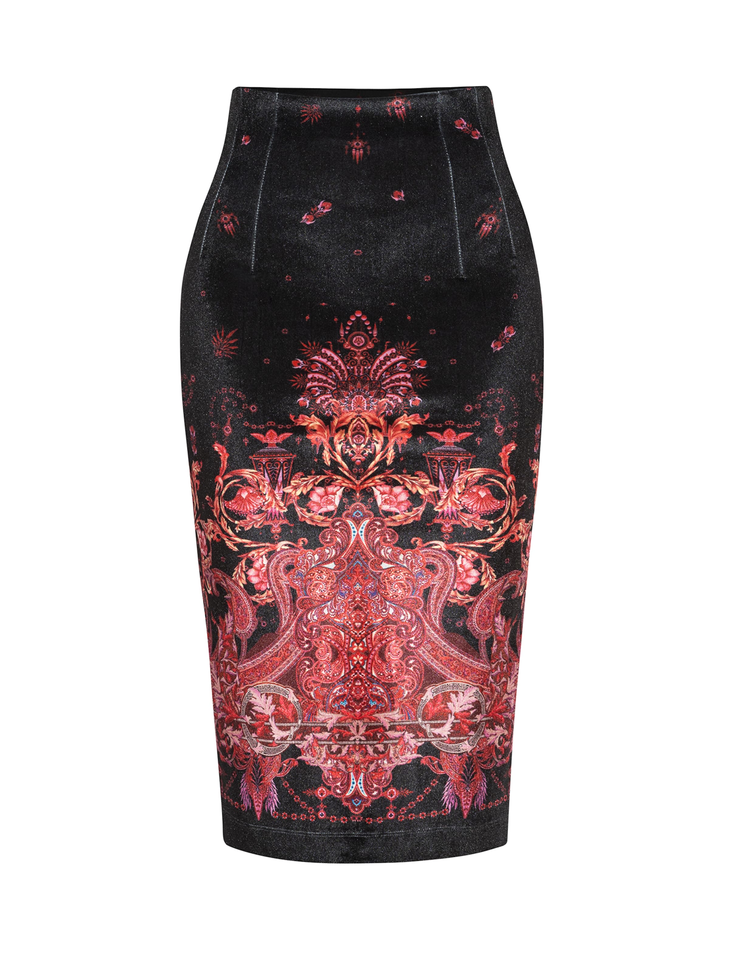 JIORO Skirt 'PAISLEY DARK' in Black: front