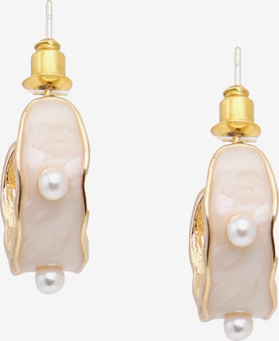 Cercei 'Amey' SOHI pe auriu / alb / alb perlat, Vizualizare produs