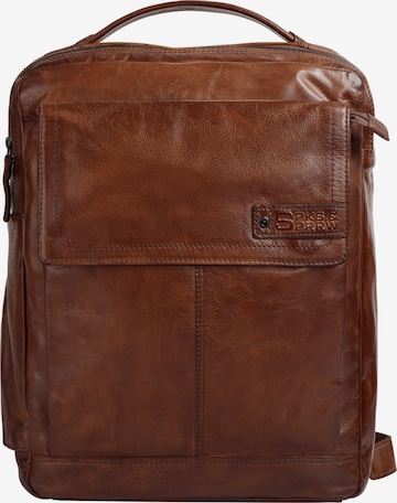 Spikes & Sparrow Rucksack in Braun: Vorderseite
