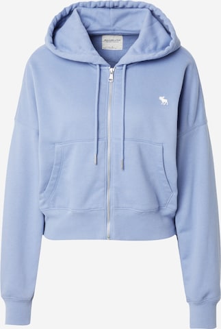 Abercrombie & Fitch Zip-Up Hoodie 'SUNDAY' in Blue: front