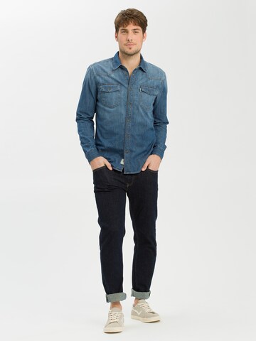 Cross Jeans Regular fit Button Up Shirt ' A 208 ' in Blue