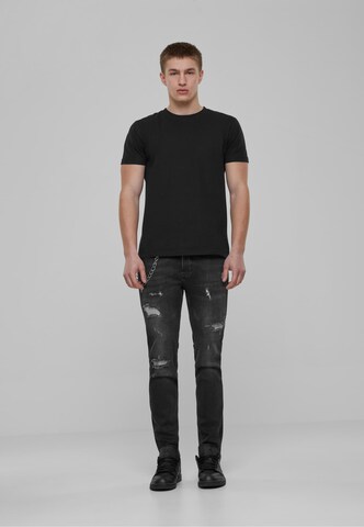 2Y Premium Tapered Jeans in Schwarz