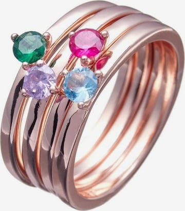THE GEM STORIES JEWELRY - Anillo 'Rose Gold Ring with Colourful Crystals' en Mezcla de colores: frente