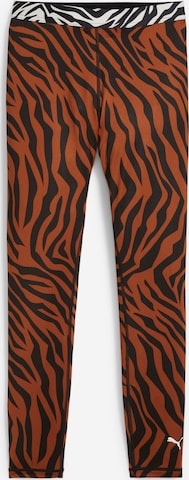 PUMA Skinny Workout Pants 'Animal Remix' in Brown: front