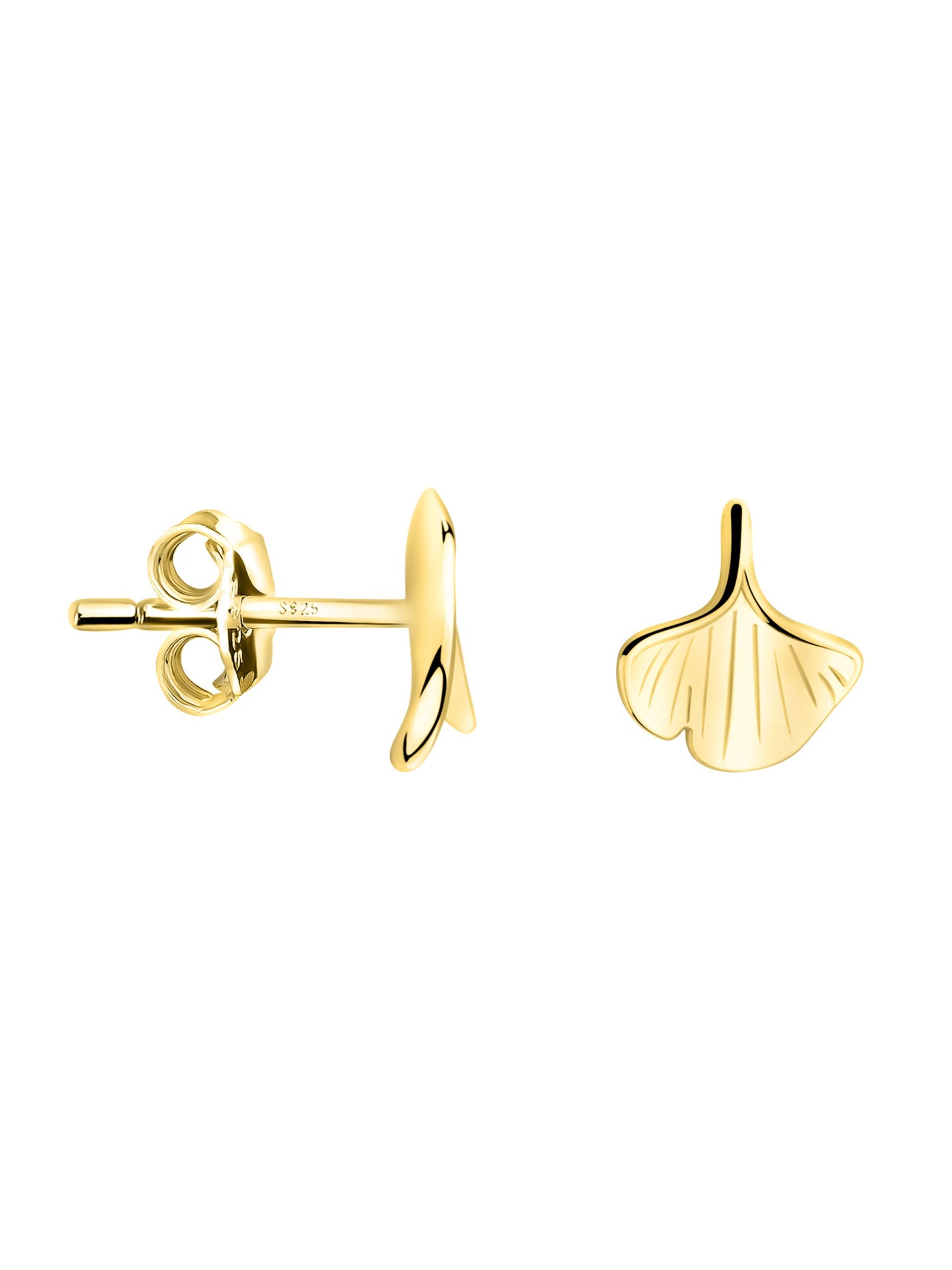 Sofia Milani Ohrringe 'Ginkgo Leaf'‌‌‌ in Gold: Vorderseite