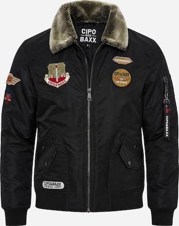 CIPO & BAXX Winterjacke CM232 in Schwarz: Vorderseite
