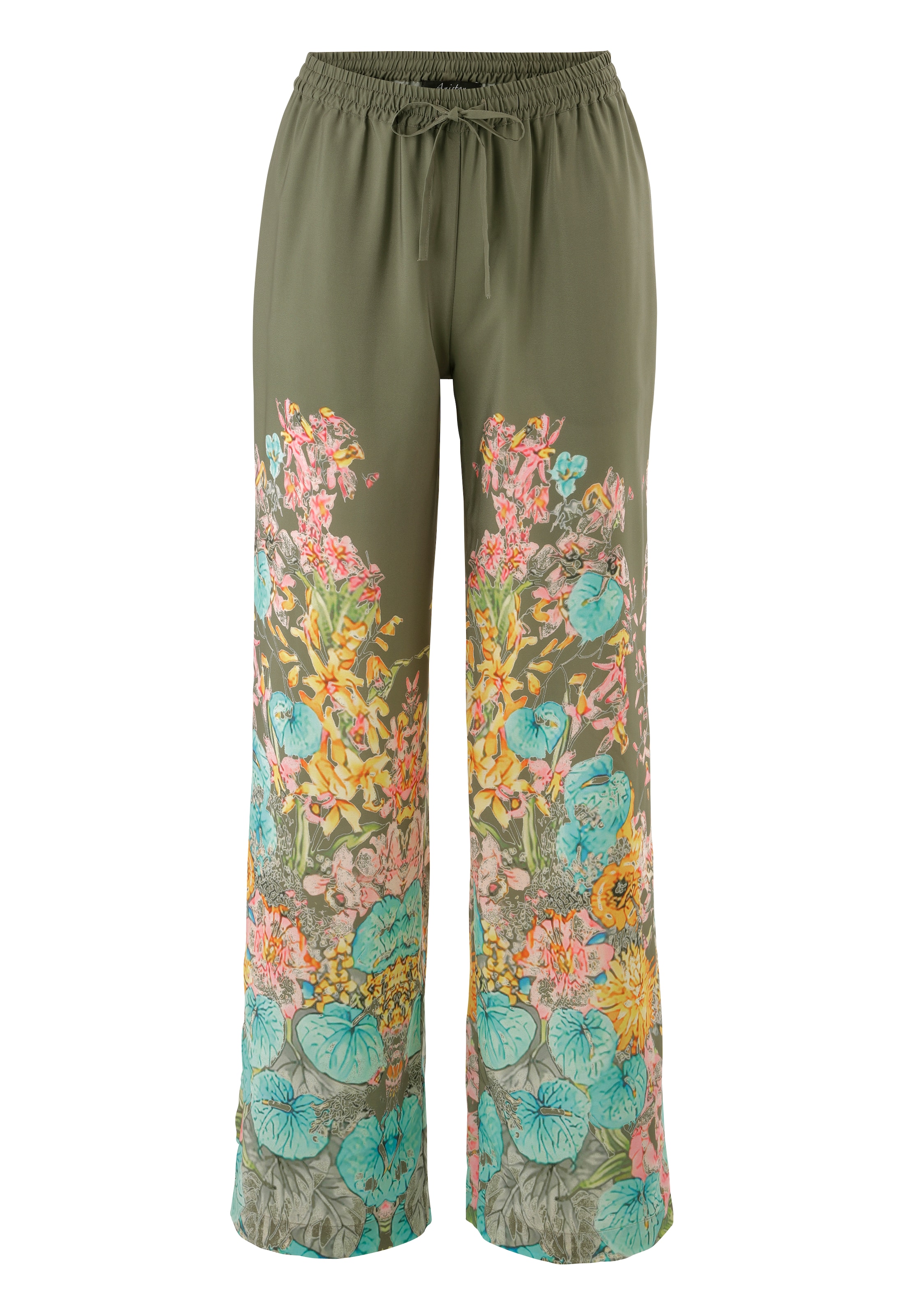 Aniston CASUAL Pajama Pants in Green: front