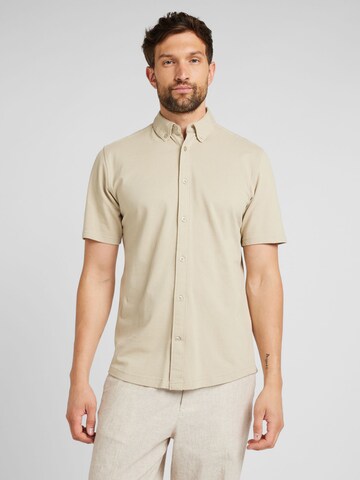 Coupe slim Chemise 'ONSTARP' Only & Sons en beige : devant