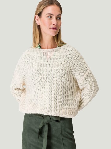 zero Strickpullover mit Rundhalssausschnitt in Beige: predná strana