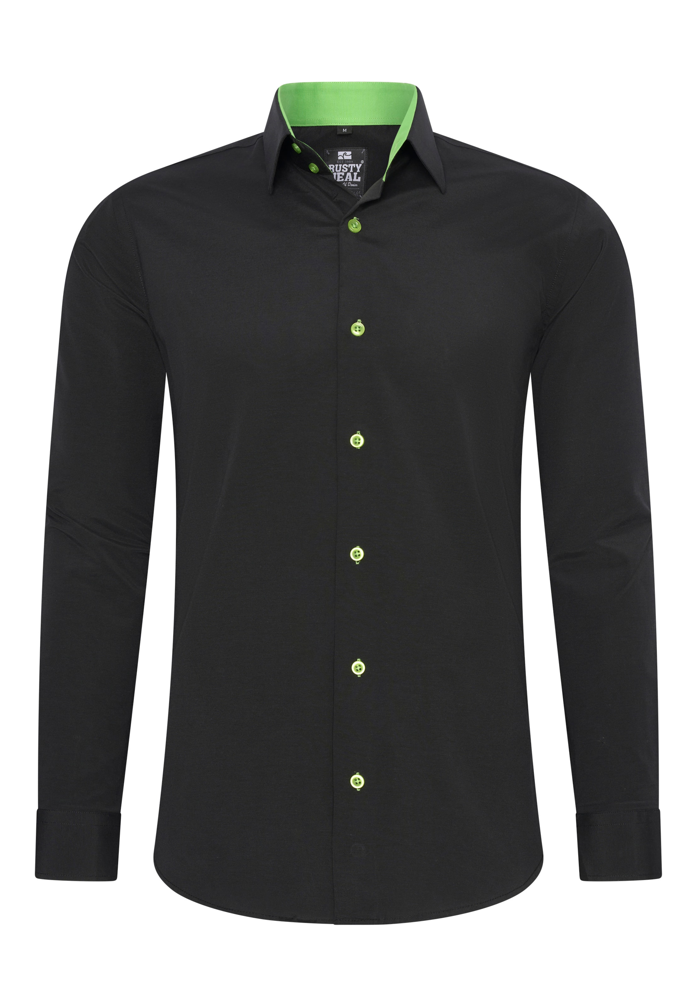Rusty Neal Regular fit Button Up Shirt in Black: front