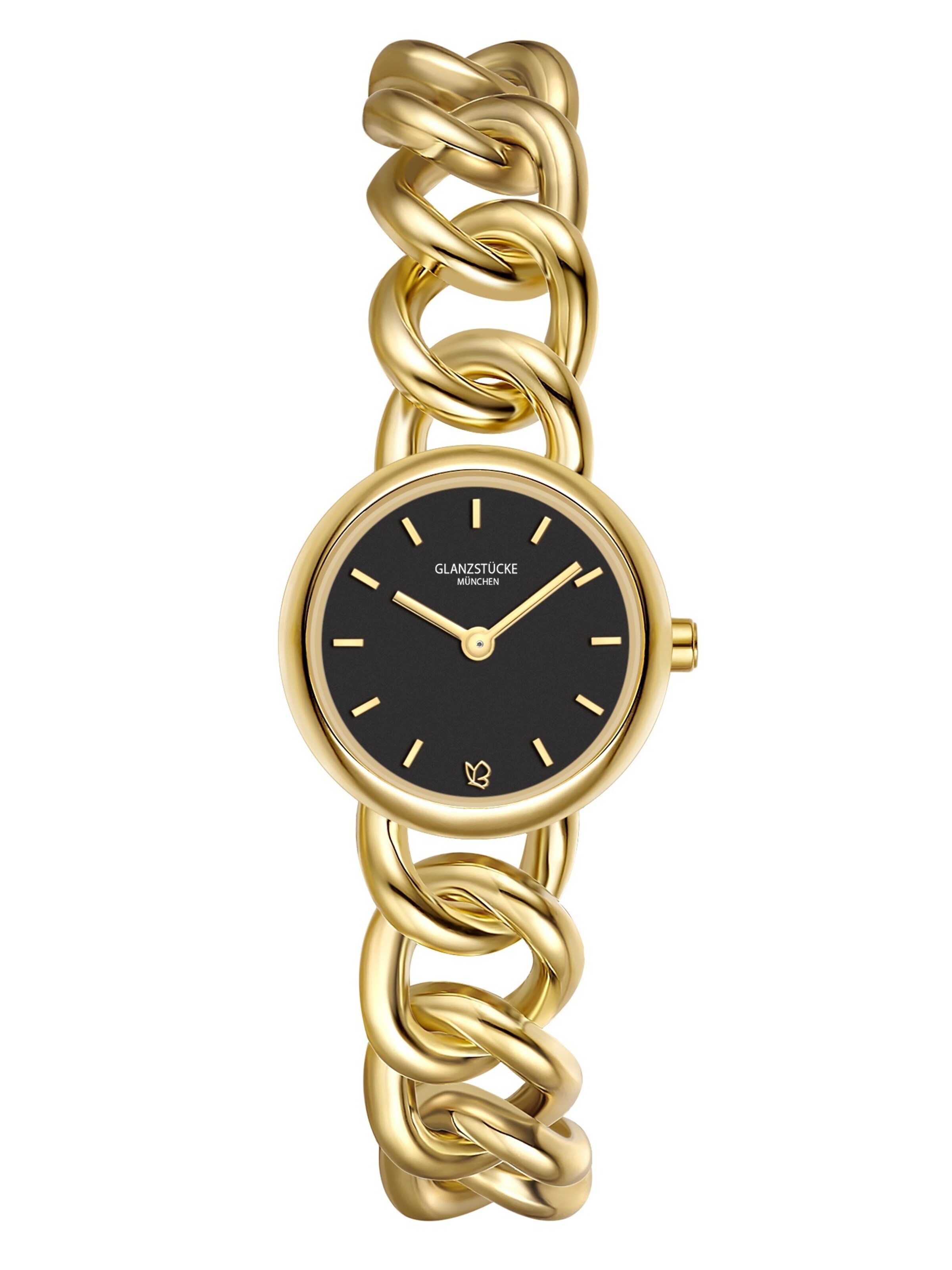 Montre à affichage analogique Glanzstücke München en or : devant