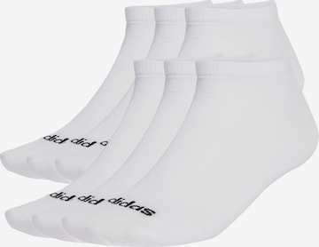 ADIDAS SPORTSWEAR Socks 'Linear Crew Cushioned 6 Pair Pack' in White: front