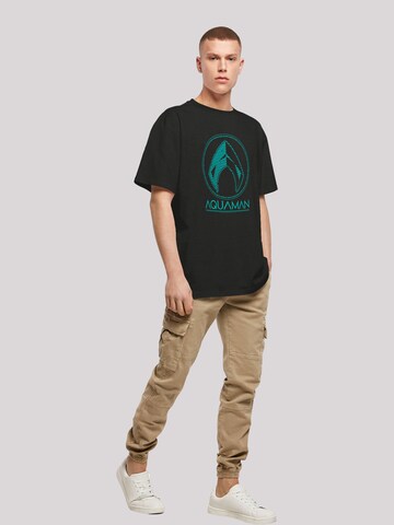 F4NT4STIC Shirt 'DC Comics Aquaman Aqua Logo' in Zwart