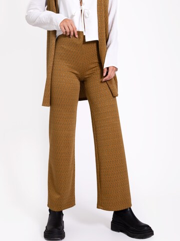THE-ARE Loose fit Trousers in Brown: front