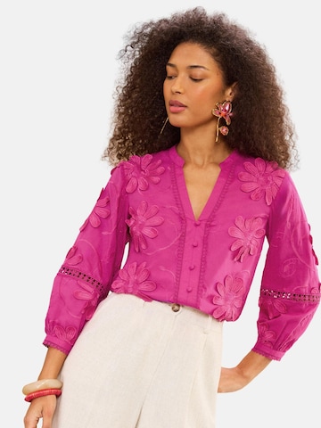 love & roses Μπλούζα σε ροζ: μπροστά