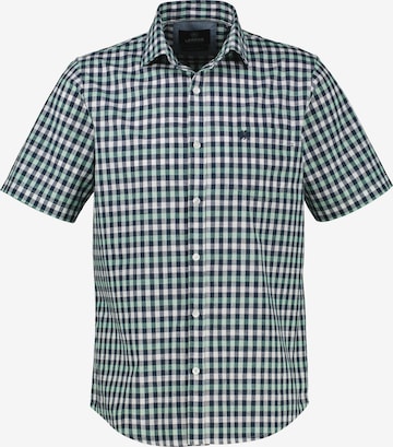 LERROS Halbarmhemd, sportiv und kariert in Grün: Vorderseite