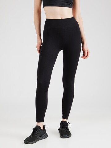 Skinny Pantalon de sport 4F en noir : devant
