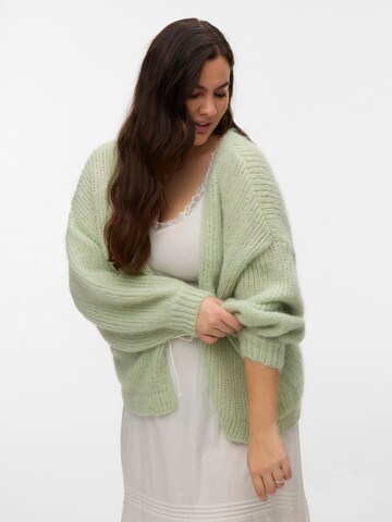 Vero Moda Curve Knit cardigan 'VMCMaybe' in Green: front