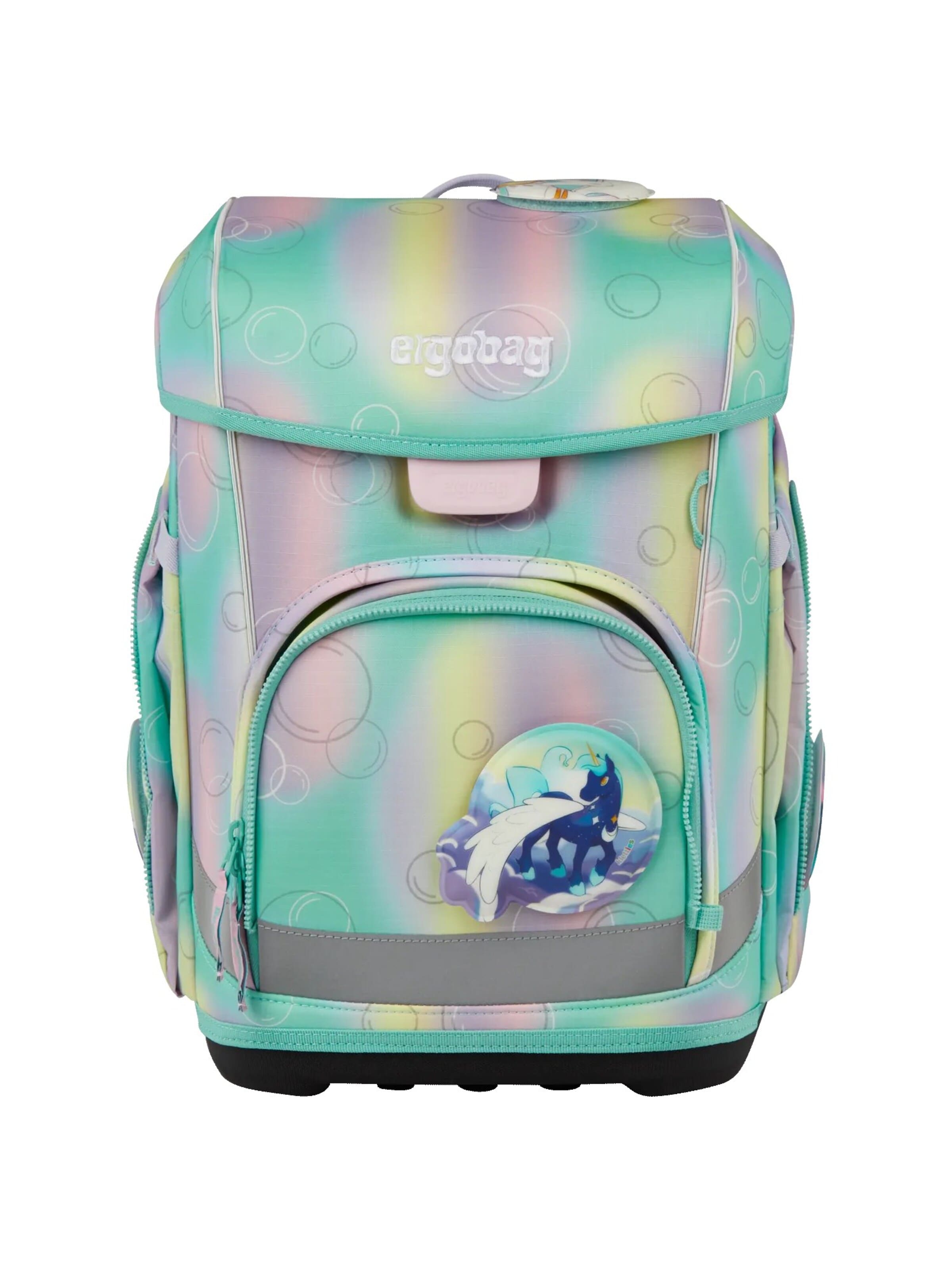 ergobag Backpack 'Schulranzen-Set cubo light Set' in Green