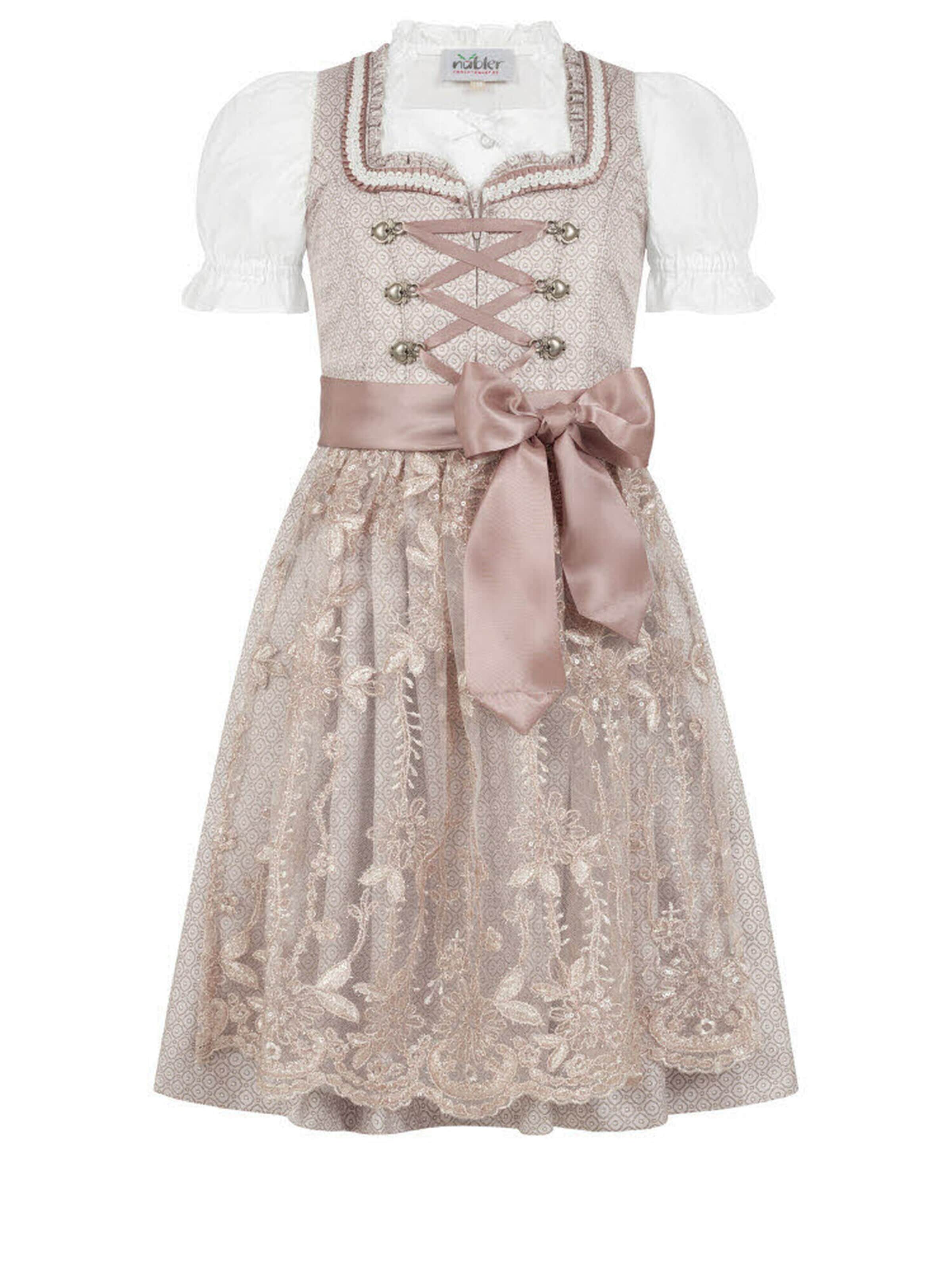 Trachtenhof Nübler Dress 'Kinderdirndl 3-teilig Stella' in Pink: front