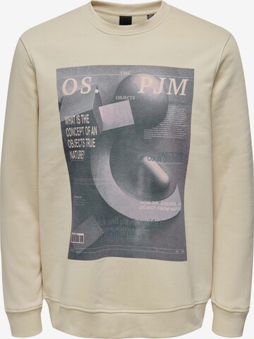 Sweat-shirt Only & Sons en beige : devant