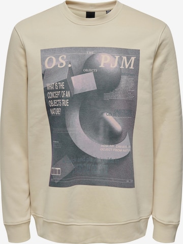 Sweat-shirt Only & Sons en beige : devant