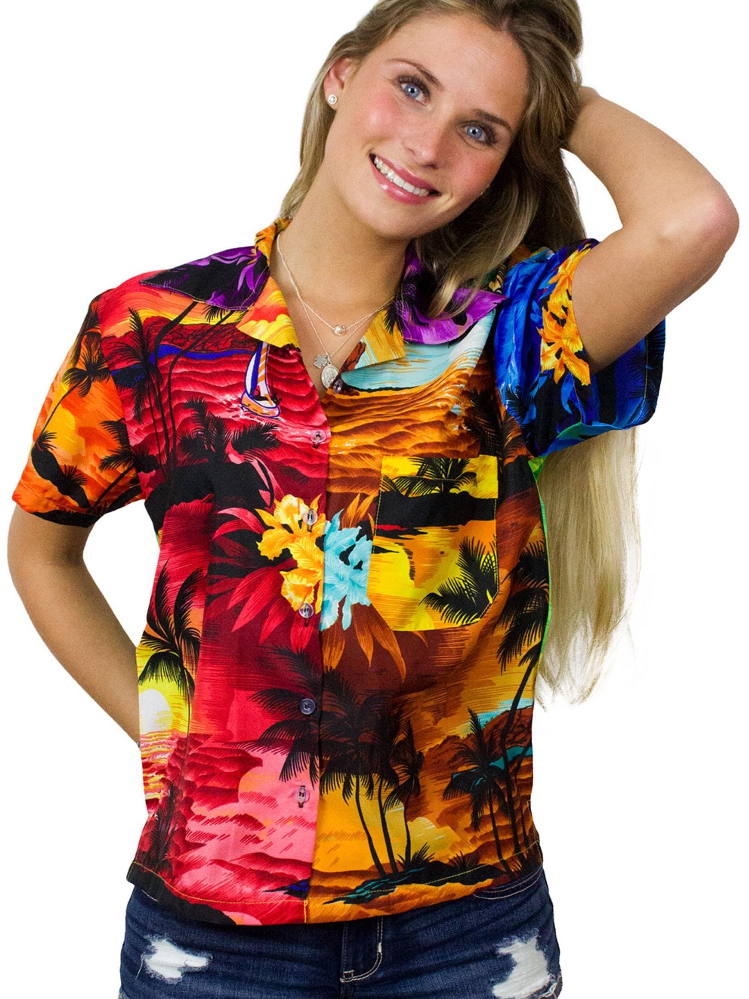 King Kameha Blouse 'Surf' in Mixed colors: front