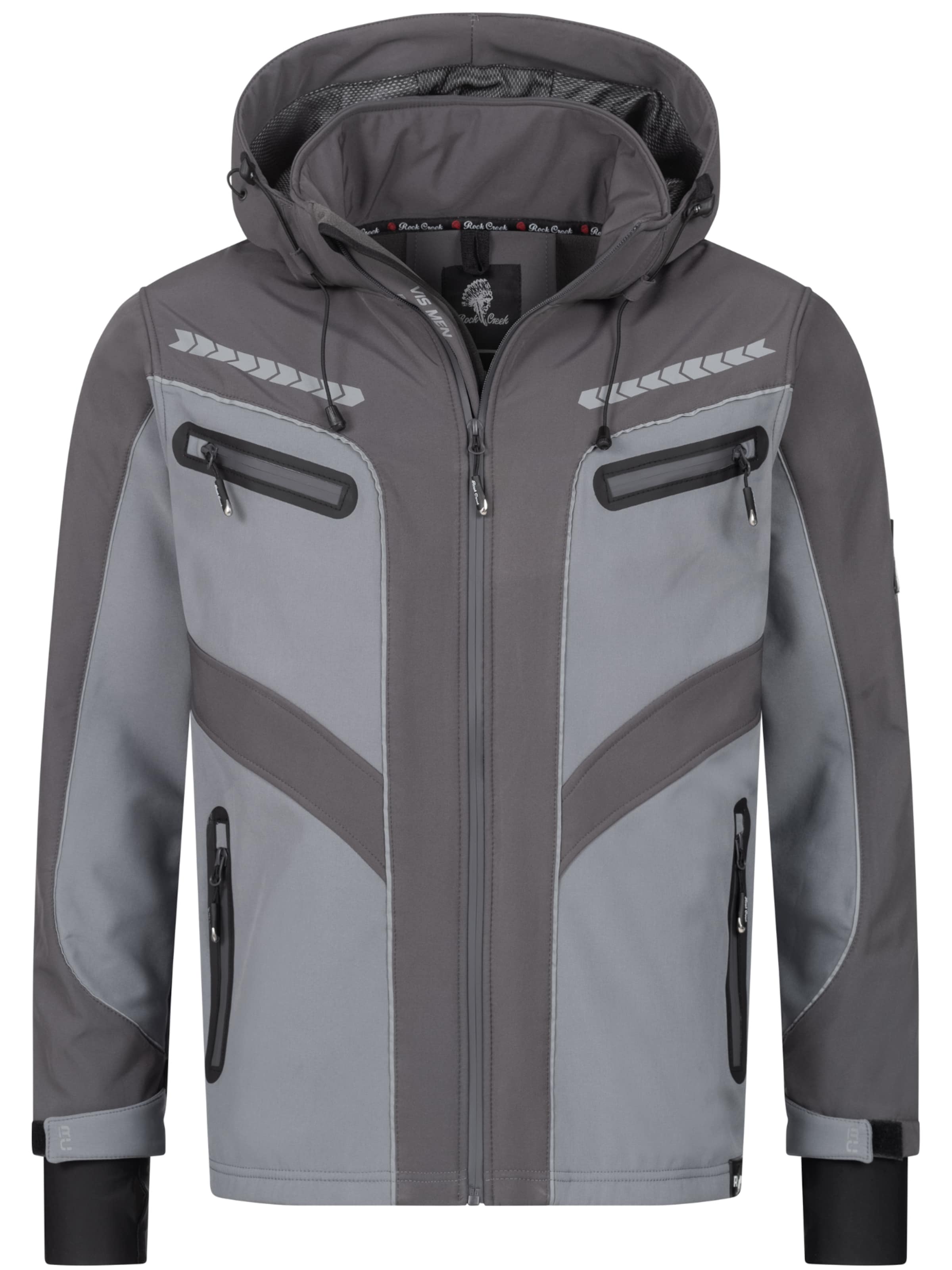 Rock Creek Outdoorjacke in Grau: Vorderseite