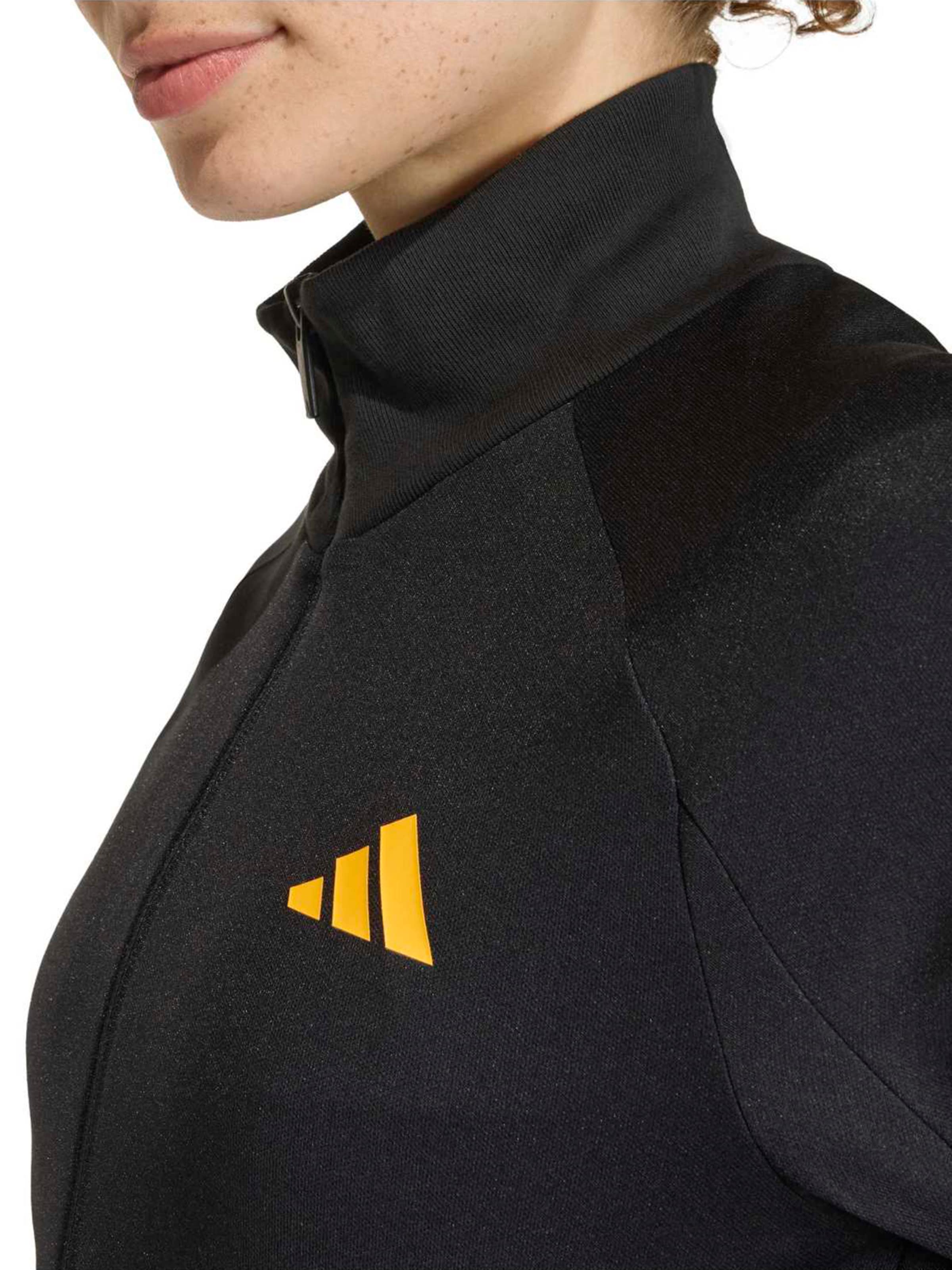 Bluză cu fermoar sport 'HER' de la ADIDAS SPORTSWEAR pe negru