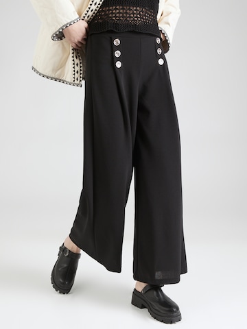 ZABAIONE Wide leg Pleat-Front Pants 'El44ly' in Black: front