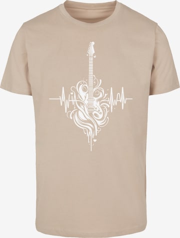 F4NT4STIC T-Shirt 'Gitarre Heartbeat' in Beige: Vorderseite