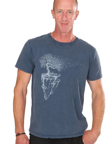 Life-Tree Shirt 'Fairwear Organic Maple Island' in Blau
