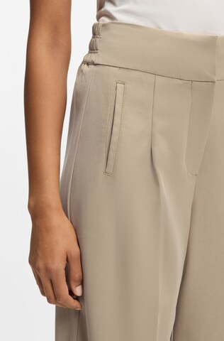 BOSS Wide leg Pleat-Front Pants 'Tarima' in Brown